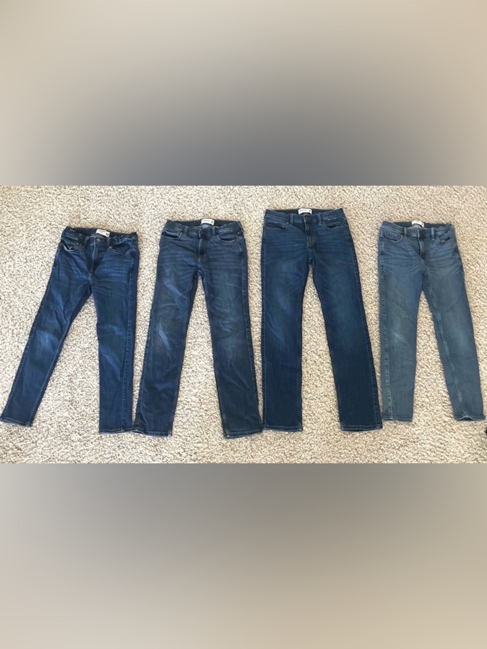 abercrombie kids Dark and Medium Blue Stretch Jeans - 4 Pairs